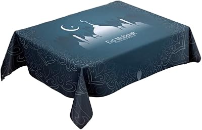 Tablecloth - EID table tablecloth - EID decoration - Dining table - Marine polyester 100 x 160 cm.. Your complete shopping solution, DIAYTAR NIGERIA offers extensive choice with competitive prices and delivery.