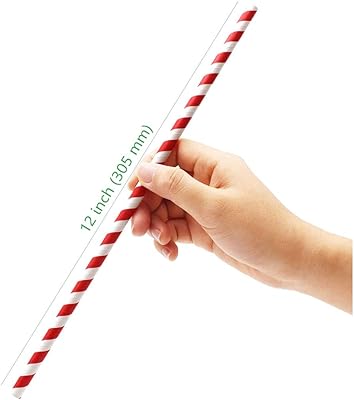 Red and white non -plastic paper straws, 8 mm size, unrearable black, 250 -room package.. DIAYTAR NIGERIA: Where online shopping becomes effortless with budget-friendly nationwide delivery.