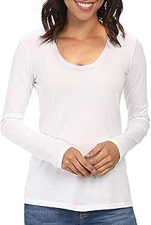Gubuyi Basic T-shirt relaxed in long-sleeved cotton and V-collar for women.. Enjoy deals you can’t resist and delivery you can trust — DIAYTAR Nigeria.