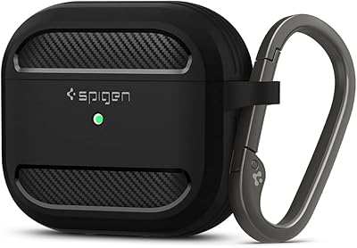 Sustainable protective case Spigen Rugged Armor designed for AirPods 3 (3rd generation 2021) with keychain [double layer protection] - matt black.. Experience the ease of modern shopping with DIAYTAR NIGERIA's vast selection and quick delivery service.