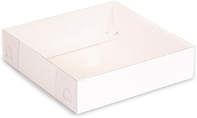 Cardboard gift boxes (12 x 12 x 3 cm, white), gift boxes with lids pack of 25 pieces, 9x9x3 cm.. DIAYTAR NIGERIA makes quality accessible with our diverse product range and dependable delivery service.