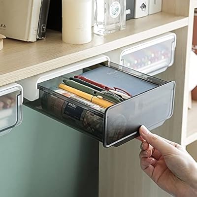 Crayon holders and organizer under the desk-Storage box for office drawer, storage drawer for plastic pencils for home office students (Black-M).. Nigeria shops with DIAYTAR — wide selection, fast shipping, and great value.