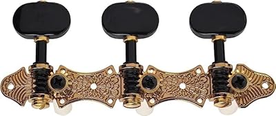 Classic guitar tuner Deluxe Golden Gate F -2113 - 2 plates (3+3) - Gold and black.. DIAYTAR NIGERIA: Making online retail accessible to all with affordable nationwide shipping.