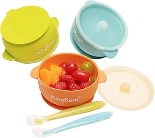 (orange, green, blue)-Baby bowls with lids, best suction cup bowls for self-liking, 100 % waterproof silicone bowl with lid, washable in the dishwasher and microwave (orange, green, blue).. DIAYTAR NIGERIA redefines convenience with our vast product selection and swift nationwide delivery.
