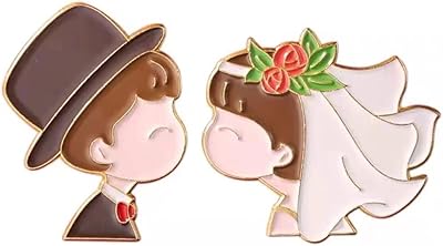 2 pieces married and married pins pins for him and she cute cartoon pins in enamel Back pins for backpacks hats clothes, allied steel, without precious stone.. Affordable luxury and fast service — only on DIAYTAR Nigeria.
