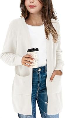 Amarmiya Cardigan open to long sleeves on the front for girls, large exterior coats and relaxed in plain colored with pockets.. DIAYTAR NIGERIA delivers affordability and convenience to your doorstep within 8 days of purchase.