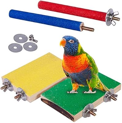 Team 4 pieces bracket support for birds, wooden platform for parrot, shingling stick of the claws, cage accessories, exercise toys for parakeets, wigs, cardittes, conures.. DIAYTAR NIGERIA: Where quality meets affordability, with thousands of products delivered in less than 8 days.