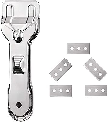Exodin multifunction glass scraper with 5 blades (silver).. Your one-click solution to affordable shopping, DIAYTAR NIGERIA delivers quality products nationwide.