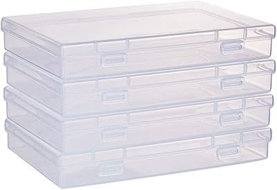 Penicrete Large transparent plastic box 6.7 x 4.13 x 1 inch, transparent storage organizer with hinge cover for small DIY accessories and pliers for office supplies - 4 rooms.. DIAYTAR NIGERIA brings the market to your fingertips with affordable prices and swift delivery services.