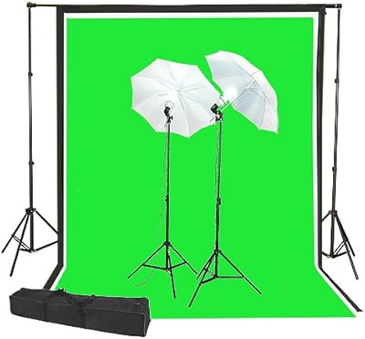 Video-lighting Video Light Video Lighting Kit for Photography Photography Studio, Chroma Key Chroma Key Green Wallpaper 6 'X 9' with case of background support system.. DIAYTAR NIGERIA brings the marketplace to your screen with affordable products delivered in 5-8 days.