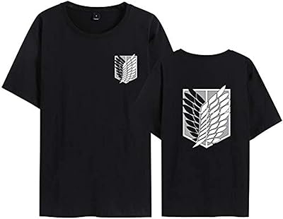 Summer T-shirt with short sleeves printed Attack on titan for women and men, relaxed unisex cotton t-shirt for teenagers.. DIAYTAR NIGERIA: Simplifying access to thousands of products with affordable nationwide shipping.