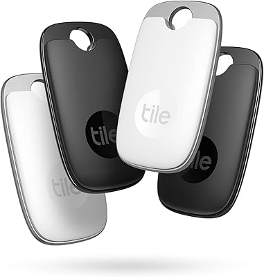 Tile Pro (2022), package of 4. Powerful Bluetooth tracker, locker of keys and localizer of articles for keys, bags and more; carried up to 40 feet. water resistant. telephone locator. Compatible with iOS and Android... DIAYTAR NIGERIA: Where shopping dreams become reality with affordable prices and prompt shipping.