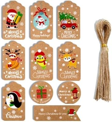 Christmas gift labels with string by Brain Giggles - Set of 50 Christmas gift labels for Christmas gift bags, Merry Christmas cards.. Looking for trendy fashion, home essentials, or electronics? DIAYTAR Nigeria has it all and delivers within days, not weeks.