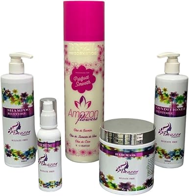 Brazilian Amazon Flower Hair Care Kit (protein treatment, shampoo, conditioner, hair mask and serum).. Shop confidently with DIAYTAR NIGERIA, offering affordable prices and reliable delivery within a week.