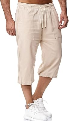 Cotton and linen shorts for men with elastic tightening cord under the knee summer shorts 3/4 short ample cut.. Shop smarter with Nigeria's premier e-commerce platform, featuring affordable products delivered nationwide.