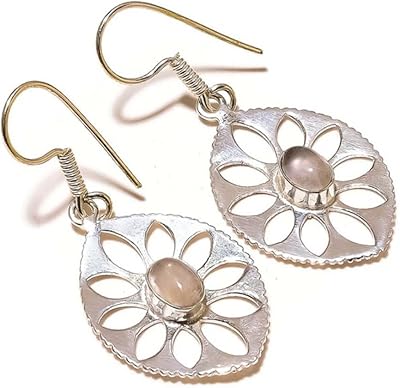 Light pink quartz pendant earrings loops handcrafted.. Shop confidently with DIAYTAR NIGERIA, offering affordable prices and reliable delivery within a week.