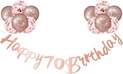 70th birthday banner in pink gold for women, 70th birthday personalized banner comprising 12 printed latex balloons of 12 ", 70th anniversary decoration supplies for women.. Explore a world of choices with DIAYTAR NIGERIA's vast catalog and budget-friendly nationwide shipping.