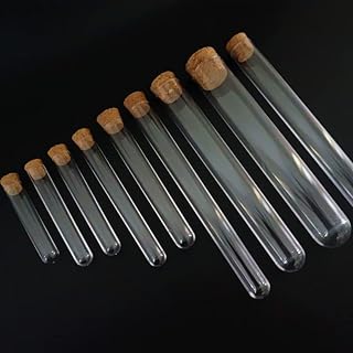 EDUPRO - Laboratory transparent plastic test tubes in diameter 12 mm to 25 mm with cork caps, traffic jams for wedding gift, school experimentation tube in the laboratory (25 x 150 mm, 5 parts).. DIAYTAR NIGERIA delivers what matters - quality, affordability, and prompt nationwide shipping.