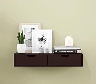 Floating shelf in half -store engineering wood with bedroom drawer, storage shelf for interior decoration (standard, brown) (brilliant finish).. Discover the perfect balance of price and convenience with DIAYTAR NIGERIA's nationwide e-commerce platform.