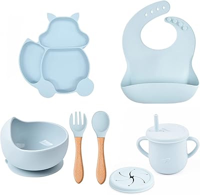 Set of 6 -piece java silicone cutlery (young children) with plate.. Shop smart, shop DIAYTAR — Nigeria’s trusted e-commerce site.