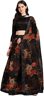 Anara Lehenga Choli in Semi-Cousu Satin for Women, One Size, Black, One Size.. DIAYTAR NIGERIA: Bringing affordable shopping solutions with a diverse product catalog delivered nationwide.