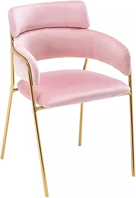Light luxury chair in golden metal Angela for living room, hairdresser, restaurant, dining room chair (pink).. DIAYTAR NIGERIA: Where every shopping need is met with affordable prices and timely delivery.
