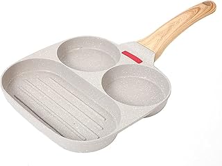 Double hole egg stove, non-stick egg stove, divided stove for breakfast (color: creamy white, size: 19 x 19 x 2.3 cm).. DIAYTAR NIGERIA brings the market to your fingertips with affordable prices and prompt delivery service.
