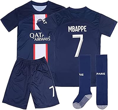 Gift set football jersey, shorts and shorts gartarn 2023 Paris mbappe no. 7, Young sizes, new brand -free version.. Shop with purpose and save with DIAYTAR NIGERIA's extensive platform and nationwide delivery service.