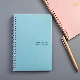 Agenda planning notebook, spiral binder, weekly agenda, tables of objectives and habits, notebook for school stationery and office (blue) (blue).. DIAYTAR NIGERIA: Where thousands of products meet affordable prices and reliable 5-8 day delivery.