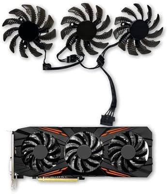 Jzwefdo 75mm Graphics Card Fan T128010SU 0.35A Replacement of the Graphics Card Cooking Fan for Gigabyte GTX 960/980/980ti & Gigabyte GTX1060/1070/1070TI/1080/1080TI Cooring fan video (3pcs).. Shop confidently with DIAYTAR NIGERIA, offering affordable prices and reliable delivery within a week.