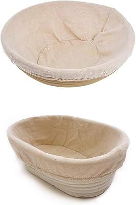 Set of 2 9 "round bread baskets and ovals of 10", to make sourdough and sourdough bread, natural rattan basket, linen lining included... Big savings, small wait times — shop now at DIAYTAR Nigeria.