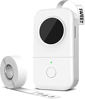 Mini D30 wireless label printer with ribbon compatible with iOS and Android, ideal for home, office and supermarkets, includes 1 roll of thermal paper, white.. Experience shopping without compromise at DIAYTAR NIGERIA, with vast selection and quick delivery.