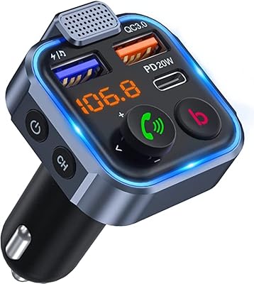 Wesfanly Transmitter FM Bluetooth 5.0 For car, [PD 20W + QC 3.0] [Powerful and low-fi microphone] Radio Cigaret Radio Music Charter, GOOGLE SIRI Hands-free assistant support.. DIAYTAR Nigeria: Your one-stop online shop with unbeatable prices and nationwide delivery in under 8 days.