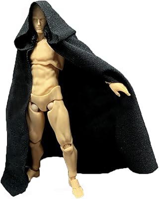 Fabric cape on scale 1:12 with hat for Bandai shf figurine clothes figma 6 inch 1/12 (black cape).. DIAYTAR NIGERIA transforms online retail with unbeatable prices and consistent delivery timeframes.