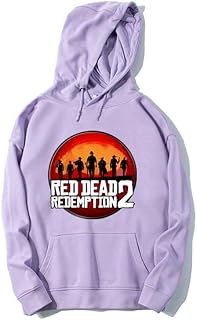 Red Redemption 2 Hooded Hood Sweaters Printed Harajukus Winter Harm Hood Cotton Streetwear (Violet, China Size-M).. Shop smart, shop DIAYTAR - Nigeria's most affordable e-commerce platform with nationwide delivery.
