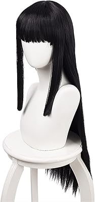 Long black and right black wig Lemarnia for cosplay jabami Yumeko, Halloween costume festive wig.. DIAYTAR NIGERIA: Bringing quality products to every Nigerian home at prices everyone can afford.