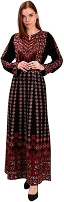 Thobe dress for women with traditional Palestinian embroidery - Islamic costume for weddings, parties and dinners, black and green.. Experience shopping without limits at DIAYTAR NIGERIA, where affordability meets convenience in just days.
