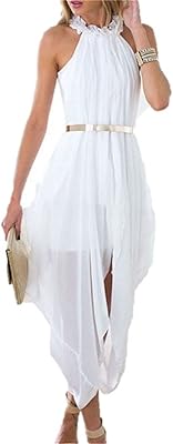 Elegant transparent muslin dress with sleeveless women for the holidays on the beach with golden belt, golden.. Shop with purpose and save with DIAYTAR NIGERIA's extensive platform and nationwide delivery service.