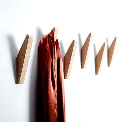 通用 Wall hooks in oak wood, 6 pieces with a simple and robust design, rustic wood wall hooks to hang clothes, hats and bath towels. (oak 6 hooks).. Experience shopping freedom with DIAYTAR NIGERIA's comprehensive marketplace delivered within 8 days.