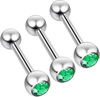 3 pieces 16 g Tragus earrings in stainless steel crystal.. DIAYTAR NIGERIA delivers more than purchases - we deliver affordable shopping solutions within the week.