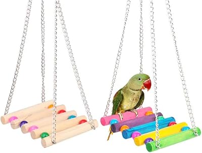 Set of two bird toys, bird swing with colored chewing toys, suitable for lovebirds, pins, wigs, parrots and other small birds.. Your everyday shopping destination, DIAYTAR NIGERIA offers quality and value delivered within days.