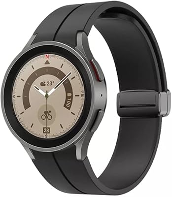 Silicone bracelet with magnetic deploying loop compatible with Samsung Galaxy Watch.. DIAYTAR NIGERIA: Connecting Nigerians with affordable products through our expansive e-commerce platform.