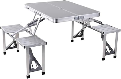 Foldable table with chairs for travel and house.. Discover a new way to shop with DIAYTAR NIGERIA's comprehensive marketplace and quick delivery options.