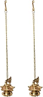 P.J.Handicrafts traditional brass peacock to hang with 16 -inch chain | Deepak | Oil lamp | Package of 2.. DIAYTAR NIGERIA connects you with thousands of products at competitive prices, delivered within a week.