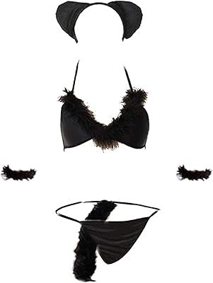 Lingerie set for women, cute mini cat ears, cosplay lingerie, bra and pants with tail and strap.. Your shopping needs fulfilled through DIAYTAR NIGERIA's extensive selection and nationwide delivery.
