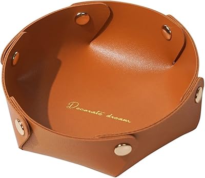 XINGMEI Men Women Leather Storage Tree Storage tray Plate of Dice Plate For Leather Keyboard Decoration Foldable Storage Box in PU leather ([12.5 × 12.5], orange), orange).. DIAYTAR NIGERIA: Redefining online shopping with unbeatable prices and consistent delivery times.