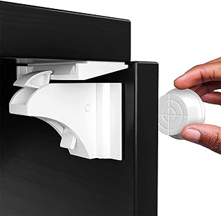 Children's safety locks, magnetic cabinet locks to protect children from cuts, children's wardrobe, without screws or holes (white, 8 locks, 2 keys).. DIAYTAR NIGERIA makes quality accessible with our affordable prices and dependable delivery service.