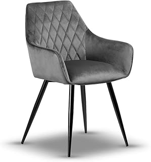 Dining room chairs in velvety fabric, living room chair for restaurants, visitors, office ... (gray).. Shop from Nigeria's largest product selection at DIAYTAR, with budget-friendly prices and swift delivery.