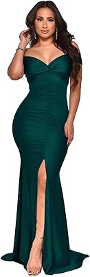 Long -browdy dress, bare shoulders, V -neck, ruffles, tight, elegant, for cocktail, wedding party, formal guest dress.. Your comprehensive marketplace awaits at DIAYTAR NIGERIA with affordable prices and reliable delivery times.