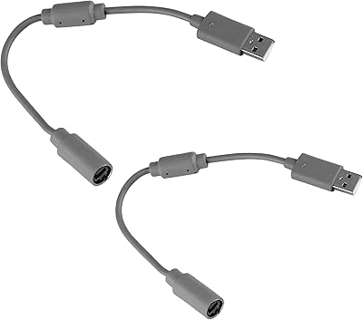 Xbox 360 Detachable Adapter Cable, 2 USB Detachable USB Dong Cables for Microsoft Xbox 360 wire controllers.. DIAYTAR NIGERIA transforms online shopping with competitive prices and dependable nationwide delivery.